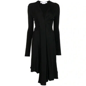 Off-White asymmetric black midi dress B759